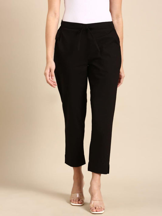 Black Cotton Pants